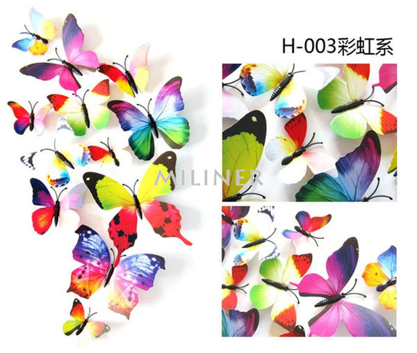 12pcs PVC 3D Butterfly Sticker