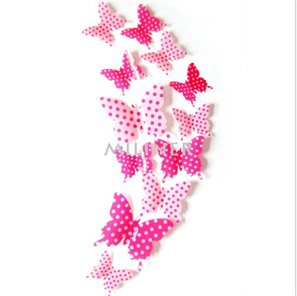 12pcs PVC 3D Butterfly Sticker