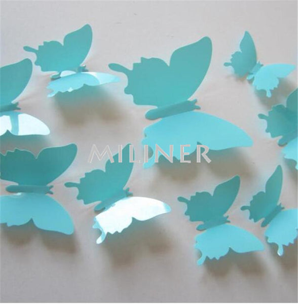 12pcs PVC 3D Butterfly Sticker