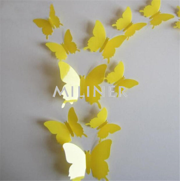 12pcs PVC 3D Butterfly Sticker