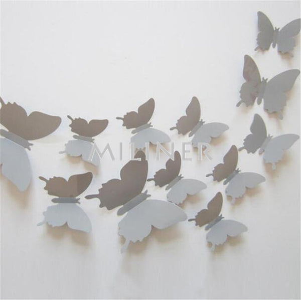 12pcs PVC 3D Butterfly Sticker
