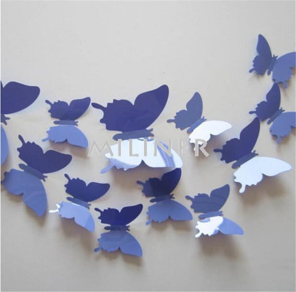 12pcs PVC 3D Butterfly Sticker