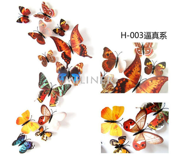 12pcs PVC 3D Butterfly Sticker