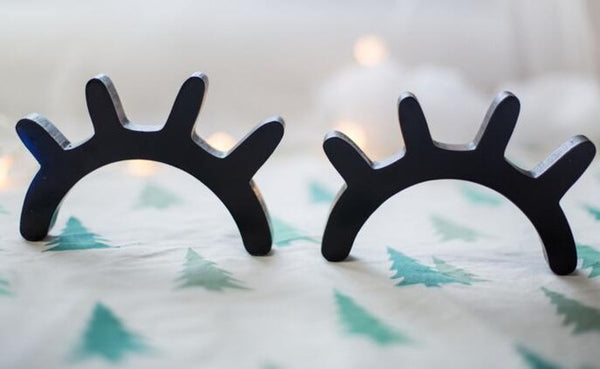 Nordic Style Cute Wood 3D Eyelash Wall Sticker