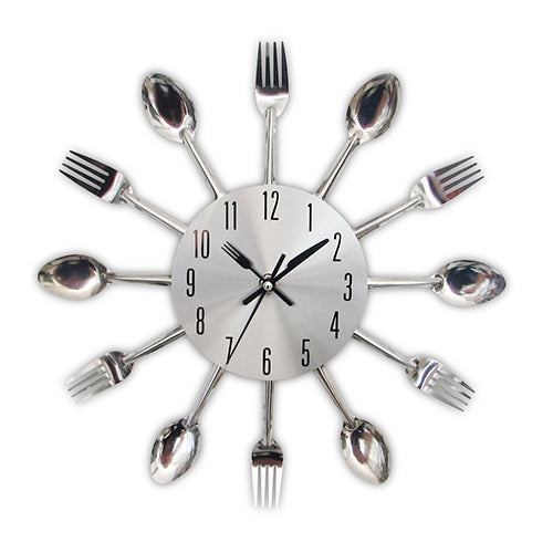 Modern Kitchen Wall Clock Sliver