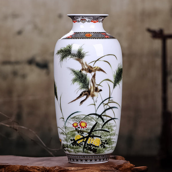 Jingdezhen Ceramic Vase - Vintage Chinese Style