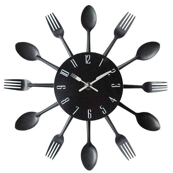 Modern Kitchen Wall Clock Sliver