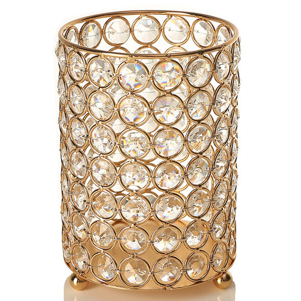 Gold Crystal Candlestick Vase
